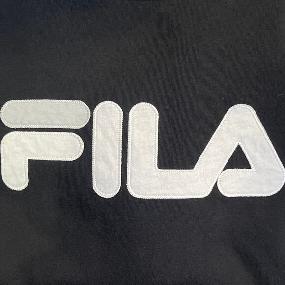 FILA Black Crewneck Sweatshirt XL Logo Pullover Cotton Blend Athleisure - Picture 7 of 8
